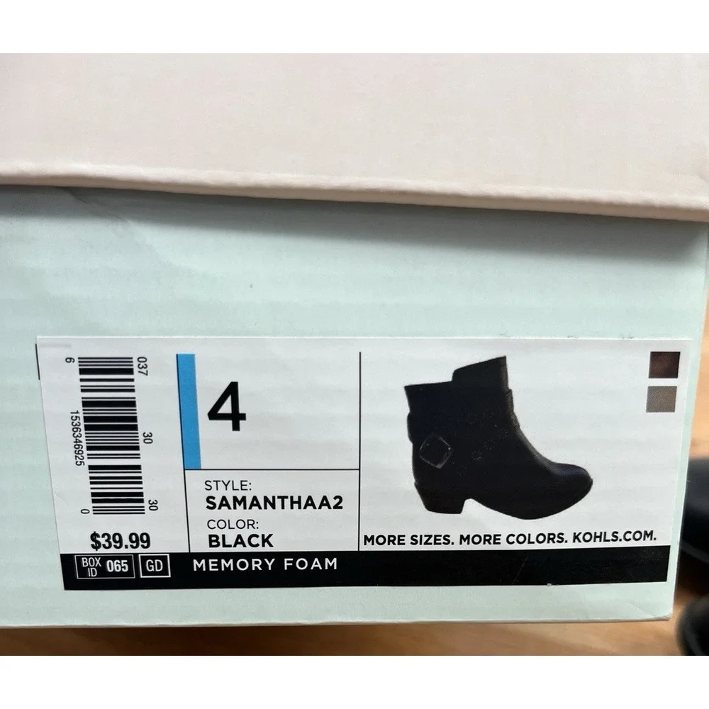 SO Samantha Youth Girls Ankle Boots Booties Strappy Western Black Size 4 NEW